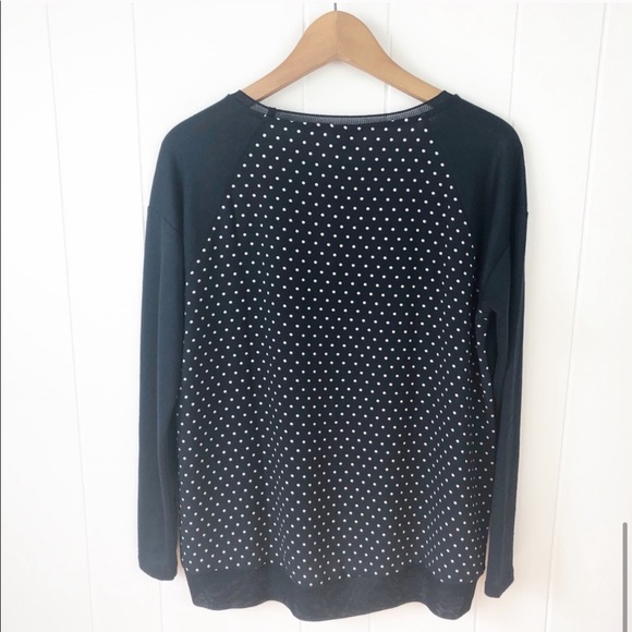 Ann Taylor Navy Blue Top with Polka Dot Back - Picture 8 of 9